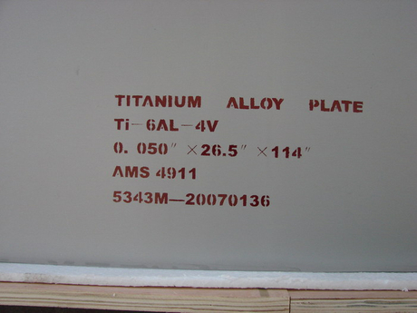Titanlegierblatt Ti-6Al-4V AMS4911